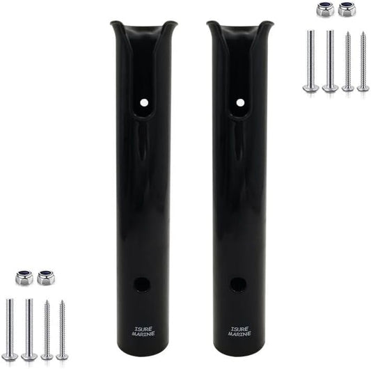 Fishing Rod Holder Bracket Wall Mounted Boat Side Mount Tool Holder Tube Links with Screws 2/3/4/6 Pole Tube (White/Black)