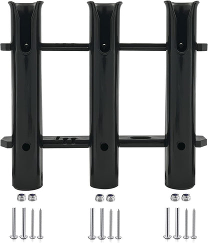 Fishing Rod Holder Bracket Wall Mounted Boat Side Mount Tool Holder Tube Links with Screws 2/3/4/6 Pole Tube (White/Black)