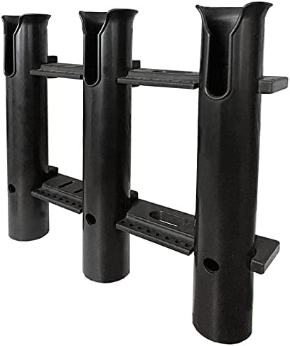 Fishing Rod Holder Bracket Wall Mounted Boat Side Mount Tool Holder Tube Links with Screws 2/3/4/6 Pole Tube (White/Black)
