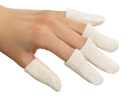 5 Pcs Cotton Finger Cots, Reusable Finger Protectors for Cuts Wounds, Arthritis, Eczema, Bruises, Calluses, Cracking Thumbs Healing, Fingernail Caps/Stall/Cushion/Cover (Not 5 Pairs)