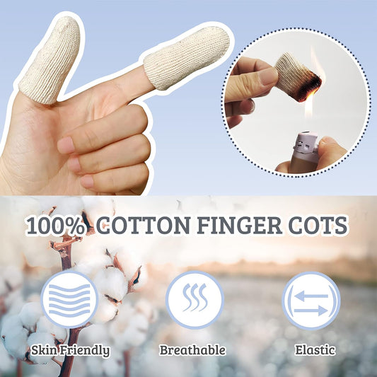 5 Pcs Cotton Finger Cots, Reusable Finger Protectors for Cuts Wounds, Arthritis, Eczema, Bruises, Calluses, Cracking Thumbs Healing, Fingernail Caps/Stall/Cushion/Cover (Not 5 Pairs)