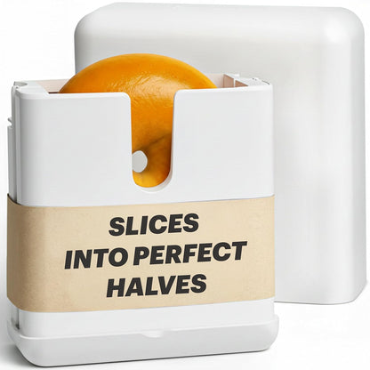 Bagel Cutter Slicer – Precision Bagel Slicer with Auto-Center Holder – Compact 7-Inch Space-Saving Design for Even Cutting Large and Small Bread at Home or Café Kitchen - Black