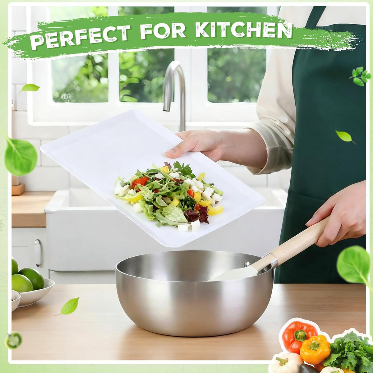120 Count 3 Size Disposable Cutting Board Sheets Bulk Flexible Plastic Cutting Mat 15" x 11", 13" x 10" and 11" x 9" Assorted Sizes Chopping Boards for Kitchen and Commercial Use