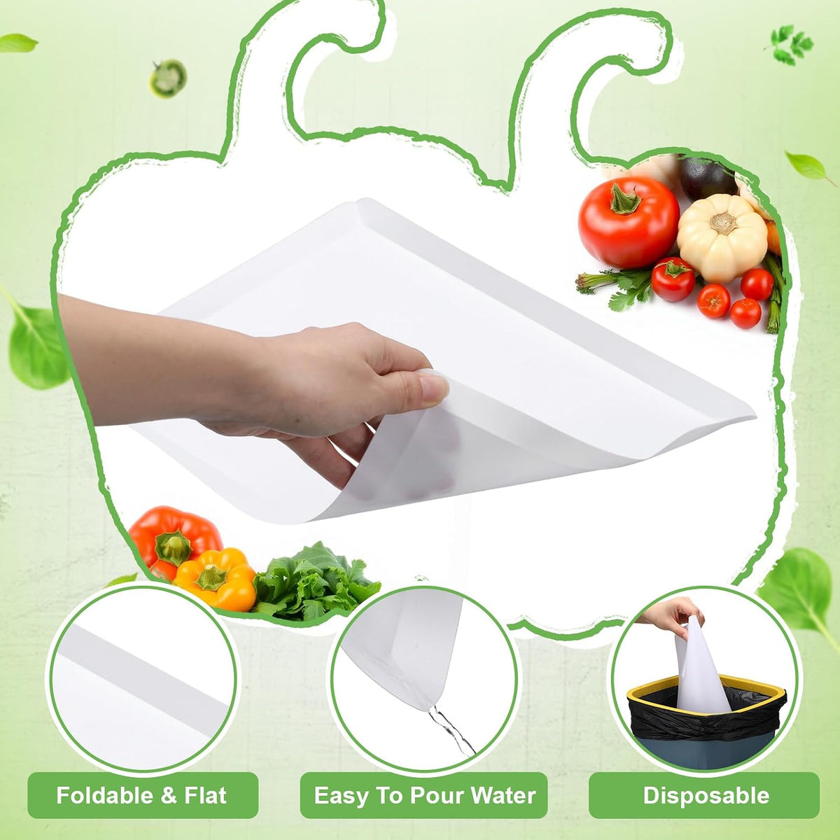 120 Count 3 Size Disposable Cutting Board Sheets Bulk Flexible Plastic Cutting Mat 15" x 11", 13" x 10" and 11" x 9" Assorted Sizes Chopping Boards for Kitchen and Commercial Use