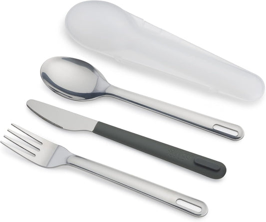 GoEat™ Stainless-steel Travel Cutlery utensil Set - Knife, Fork & Spoon, Green