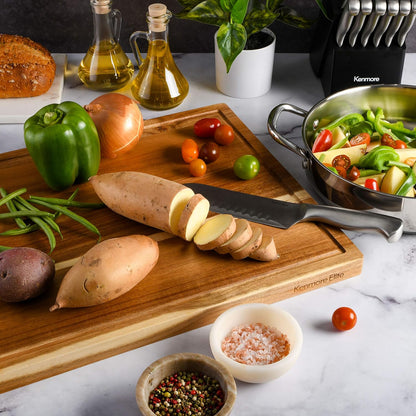 Kenosha Extra Large Acacia Wood Cutting Board, 24 x 16 Inch – Heavy Duty Chopping Board with Juice Groove for Meat, Vegetables & Meal Prep