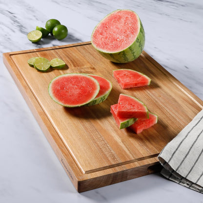 Kenosha Extra Large Acacia Wood Cutting Board, 24 x 16 Inch – Heavy Duty Chopping Board with Juice Groove for Meat, Vegetables & Meal Prep