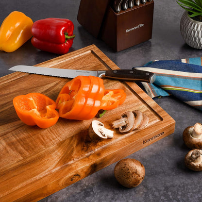 Kenosha Extra Large Acacia Wood Cutting Board, 24 x 16 Inch – Heavy Duty Chopping Board with Juice Groove for Meat, Vegetables & Meal Prep