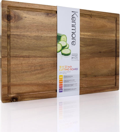 Kenosha Extra Large Acacia Wood Cutting Board, 24 x 16 Inch – Heavy Duty Chopping Board with Juice Groove for Meat, Vegetables & Meal Prep