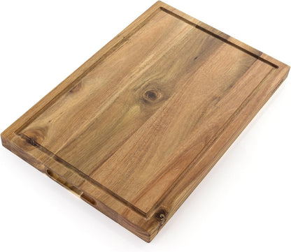Kenosha Extra Large Acacia Wood Cutting Board, 24 x 16 Inch – Heavy Duty Chopping Board with Juice Groove for Meat, Vegetables & Meal Prep
