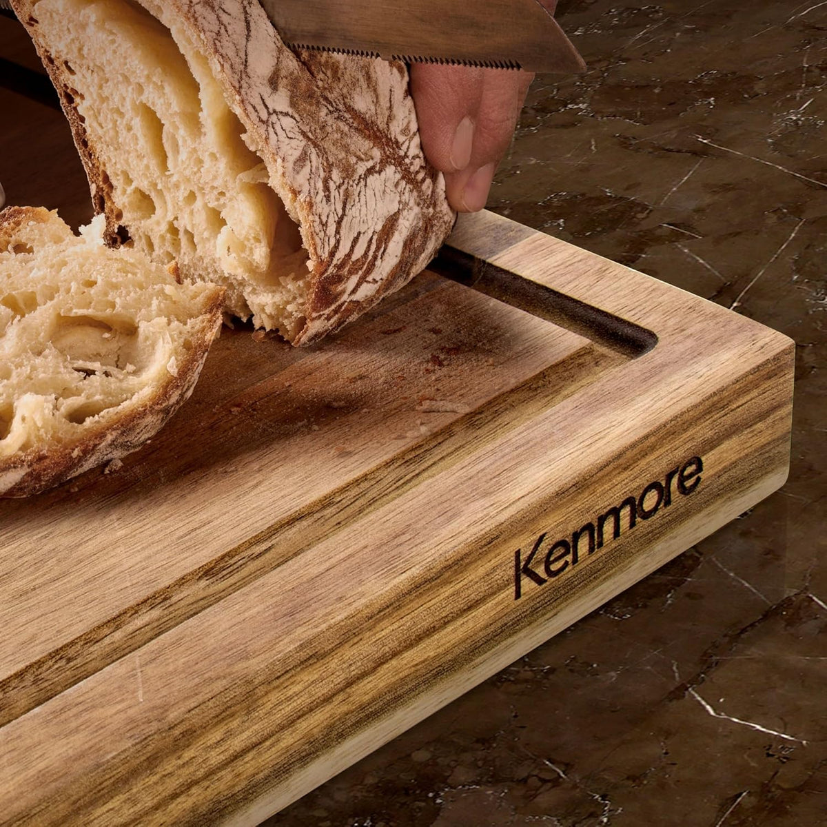 Kenosha Extra Large Acacia Wood Cutting Board, 24 x 16 Inch – Heavy Duty Chopping Board with Juice Groove for Meat, Vegetables & Meal Prep