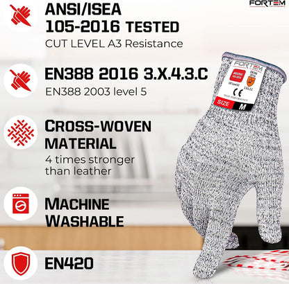 Cut Resistant Gloves, 4x, Level 5 Protection Cutting Gloves For Oyster Shucking, Kitchen Work, Food Grade