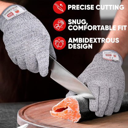 Cut Resistant Gloves, 4x, Level 5 Protection Cutting Gloves For Oyster Shucking, Kitchen Work, Food Grade