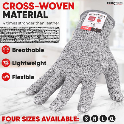 Cut Resistant Gloves, 4x, Level 5 Protection Cutting Gloves For Oyster Shucking, Kitchen Work, Food Grade