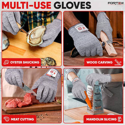 Cut Resistant Gloves, 4x, Level 5 Protection Cutting Gloves For Oyster Shucking, Kitchen Work, Food Grade