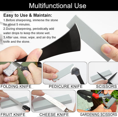 1000 Grit Mini Whetstone Knife Sharpener Stone, 4pcs 3.8in Kitchen Knife Sharpener for Pocket Knives, Pocket Sharpening Stone Set for Pedicure Kit, Blade Sharpening Stones for Scissors Gray
