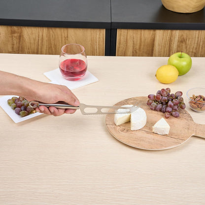 Stainless Steel Cheese Knife - 6 Pack - German Standard Soft Cheese Slicer with Non-Stick Blade, Forked Tip For Serving - Multi-Use Cheese Server, Knife for Tomato, Butter