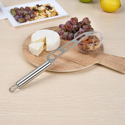 Stainless Steel Cheese Knife - 6 Pack - German Standard Soft Cheese Slicer with Non-Stick Blade, Forked Tip For Serving - Multi-Use Cheese Server, Knife for Tomato, Butter