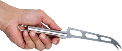 Stainless Steel Cheese Knife - 6 Pack - German Standard Soft Cheese Slicer with Non-Stick Blade, Forked Tip For Serving - Multi-Use Cheese Server, Knife for Tomato, Butter