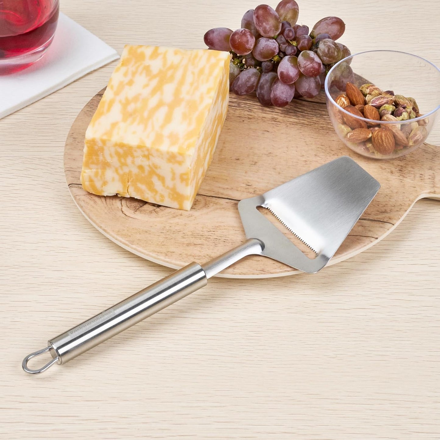 Stainless Steel Cheese Knife - 6 Pack - German Standard Soft Cheese Slicer with Non-Stick Blade, Forked Tip For Serving - Multi-Use Cheese Server, Knife for Tomato, Butter