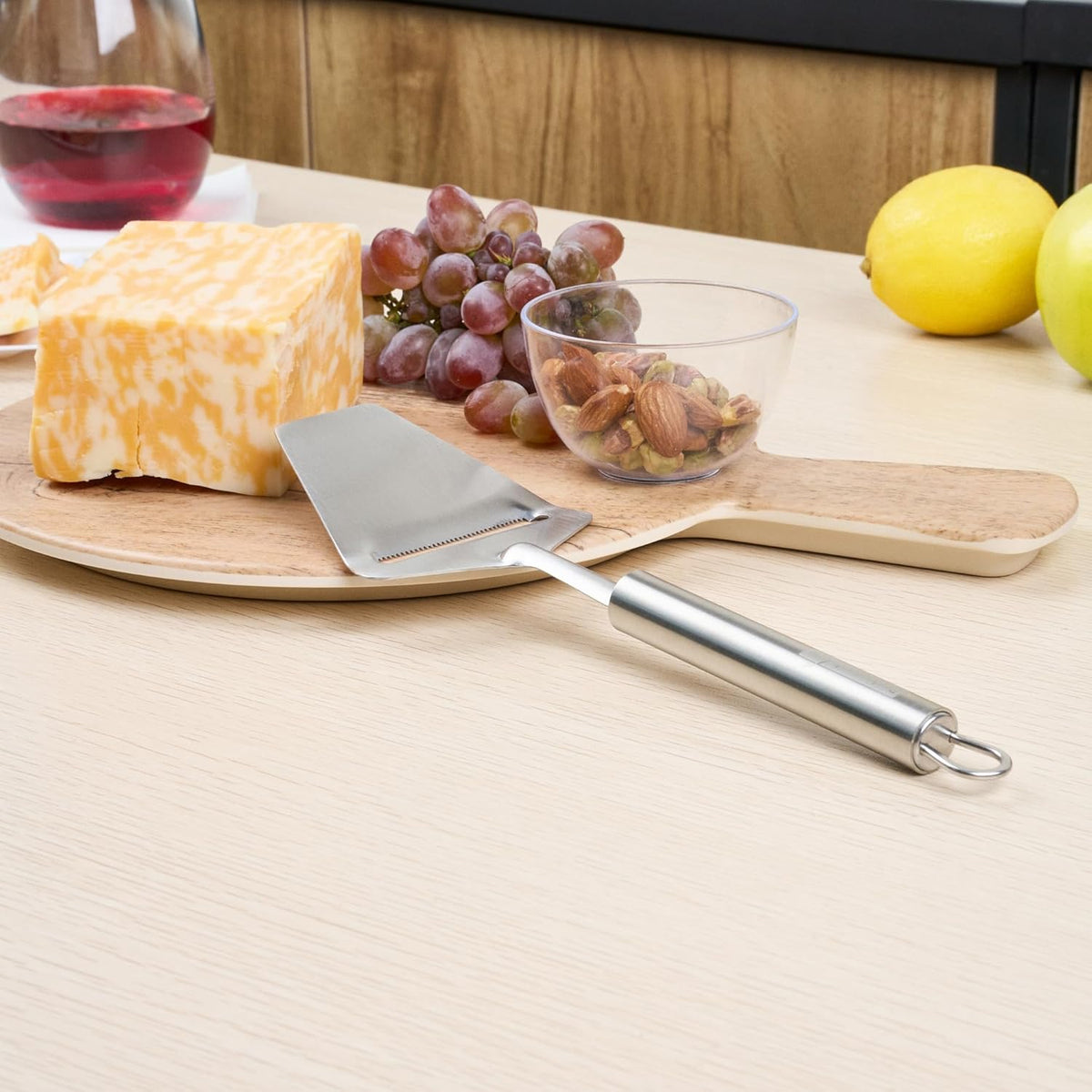 Stainless Steel Cheese Knife - 6 Pack - German Standard Soft Cheese Slicer with Non-Stick Blade, Forked Tip For Serving - Multi-Use Cheese Server, Knife for Tomato, Butter