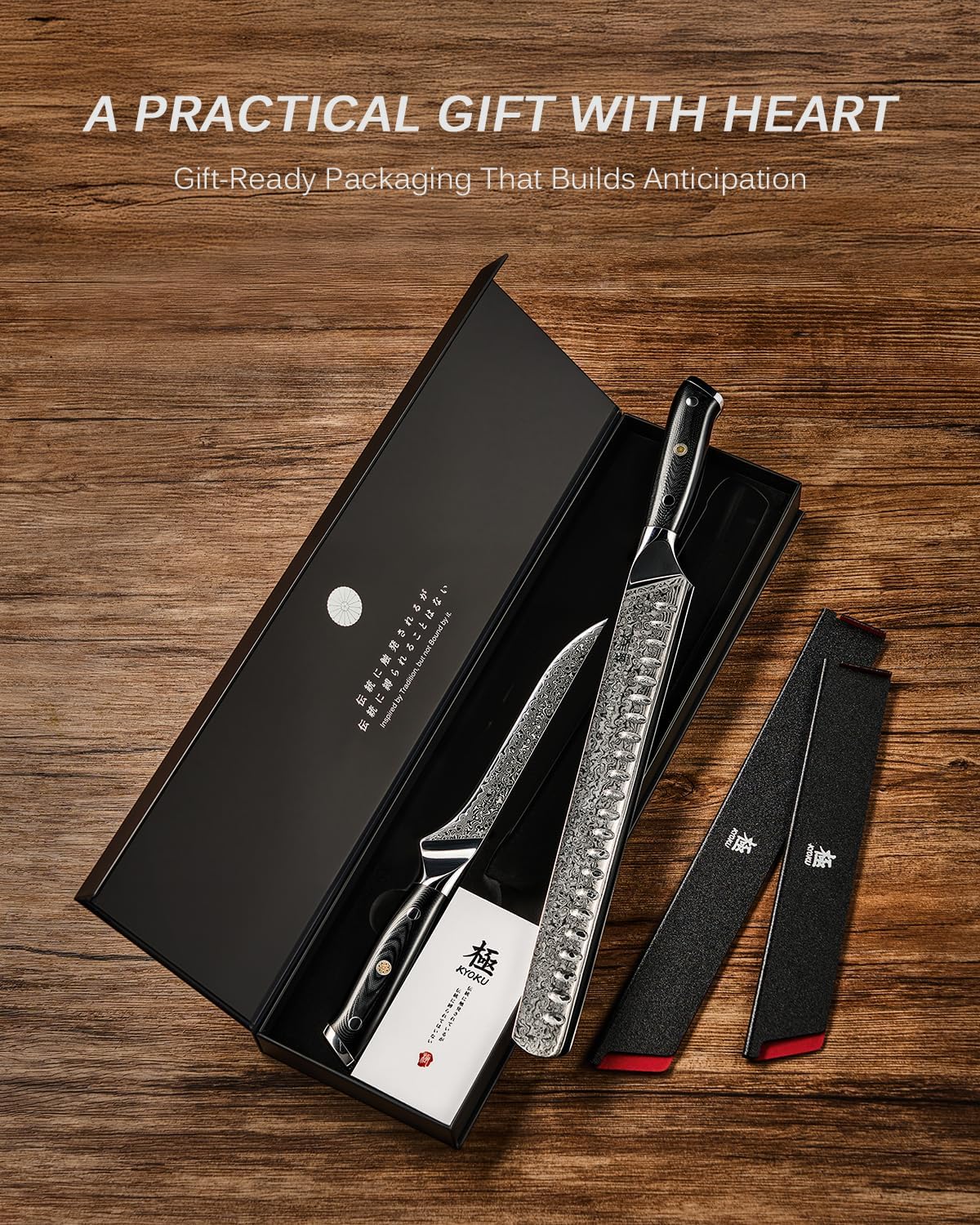 Japanese Knife Set for Meat Cutting,Damascus Kitchen Butcher Knife Set for Brisket Carving,Sharp VG10 Steel 7" Boning+12" Slicing,UPGRADED Silver Ion Coated Breaking Knives BBQ Slicer
