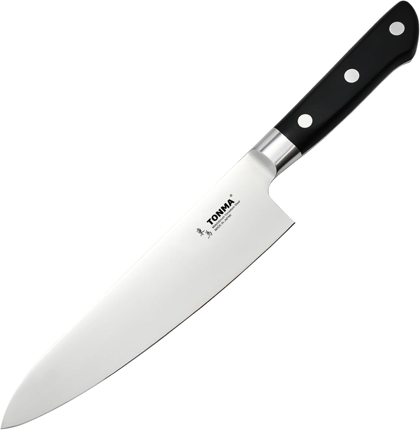TONMA Japanese Chef Knife MADE IN JAPAN 8.2 inch Full Tang Traditional Handcrafted Stainless Steel Kitchen Knife, Professional Classic Gyuto for Gift Giving, Razor-Sharp & Highly Durable