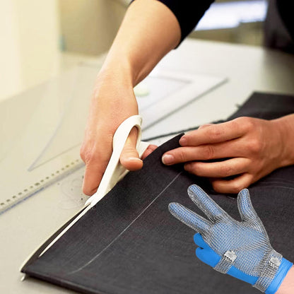 3 Fingers Chainmail Glove Stainless Steel Mesh Glove, Butcher Cut Resistant Gloves with Wrist Clasp, Safety Work
