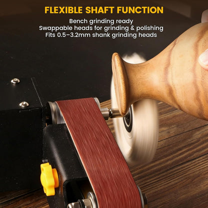 Mini Belt Sander, Electric Small Sander Knife Making Supplies, 7 Adjustable Speed Electric Knife Sharpener, Power Belt Grinder for Woodworking. (Wet/Dry Pro - Advanced Grinding Kit)