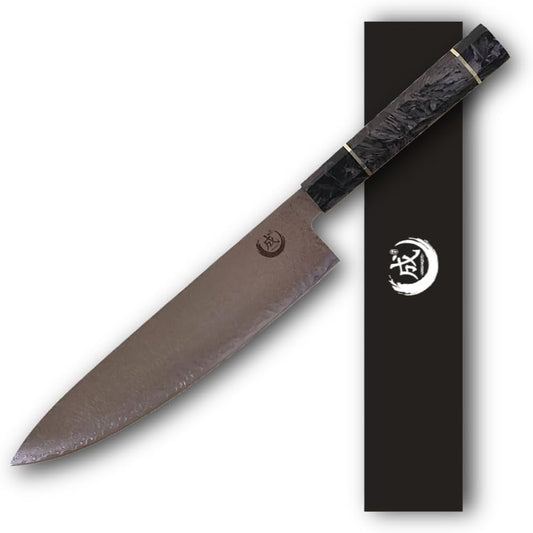 Carbon Fiber Gyuto Knife 240mm (9.5 inch) – 67 Layer Damascus, Carbon Fiber Resin Octagonal Handle