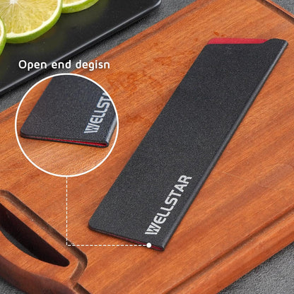 Steak Knife Edge Guards Set, 8 Piece Universal Blade Covers, BPA Free ABS Protective Blade Sheaths, Non-Scratch Felt Lining Kitchen Utility or Steak Knives Covers (Knives not included)
