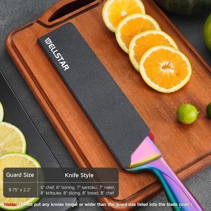 Steak Knife Edge Guards Set, 8 Piece Universal Blade Covers, BPA Free ABS Protective Blade Sheaths, Non-Scratch Felt Lining Kitchen Utility or Steak Knives Covers (Knives not included)