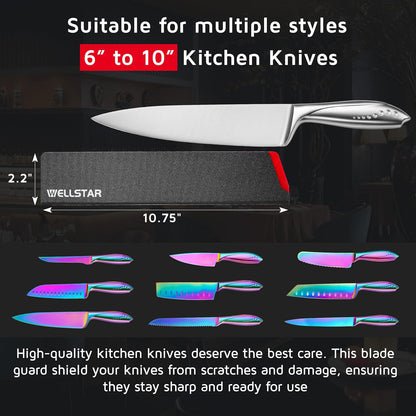 Steak Knife Edge Guards Set, 8 Piece Universal Blade Covers, BPA Free ABS Protective Blade Sheaths, Non-Scratch Felt Lining Kitchen Utility or Steak Knives Covers (Knives not included)