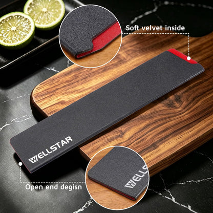 Steak Knife Edge Guards Set, 8 Piece Universal Blade Covers, BPA Free ABS Protective Blade Sheaths, Non-Scratch Felt Lining Kitchen Utility or Steak Knives Covers (Knives not included)