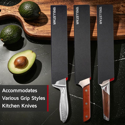 Steak Knife Edge Guards Set, 8 Piece Universal Blade Covers, BPA Free ABS Protective Blade Sheaths, Non-Scratch Felt Lining Kitchen Utility or Steak Knives Covers (Knives not included)