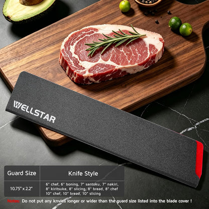 Steak Knife Edge Guards Set, 8 Piece Universal Blade Covers, BPA Free ABS Protective Blade Sheaths, Non-Scratch Felt Lining Kitchen Utility or Steak Knives Covers (Knives not included)