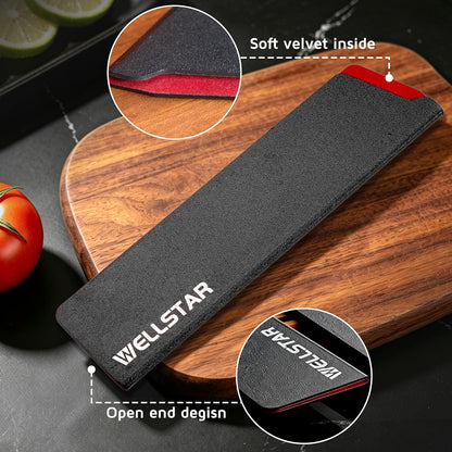Steak Knife Edge Guards Set, 8 Piece Universal Blade Covers, BPA Free ABS Protective Blade Sheaths, Non-Scratch Felt Lining Kitchen Utility or Steak Knives Covers (Knives not included)