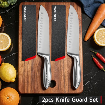 Steak Knife Edge Guards Set, 8 Piece Universal Blade Covers, BPA Free ABS Protective Blade Sheaths, Non-Scratch Felt Lining Kitchen Utility or Steak Knives Covers (Knives not included)