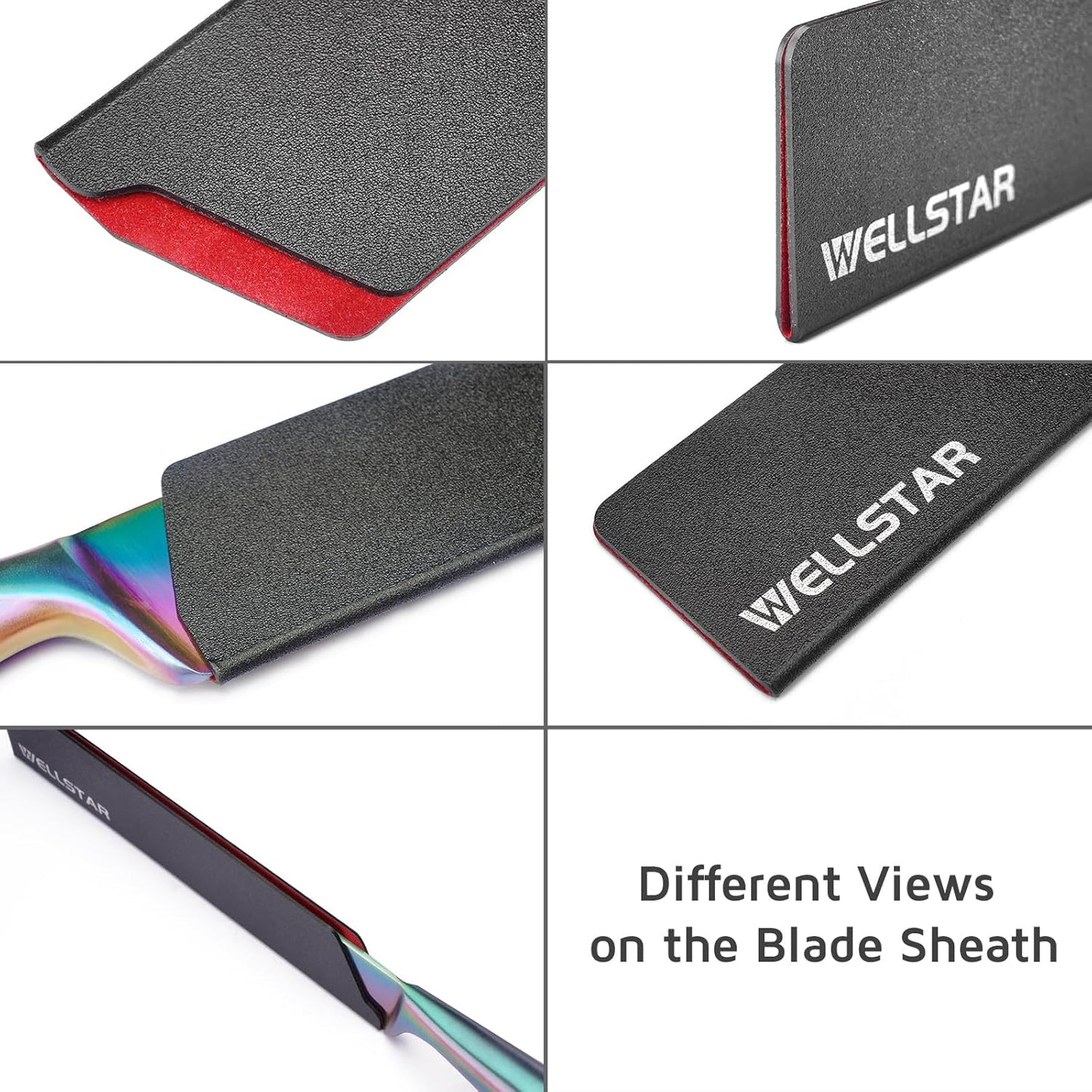 Steak Knife Edge Guards Set, 8 Piece Universal Blade Covers, BPA Free ABS Protective Blade Sheaths, Non-Scratch Felt Lining Kitchen Utility or Steak Knives Covers (Knives not included)