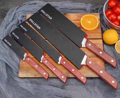 Steak Knife Edge Guards Set, 8 Piece Universal Blade Covers, BPA Free ABS Protective Blade Sheaths, Non-Scratch Felt Lining Kitchen Utility or Steak Knives Covers (Knives not included)