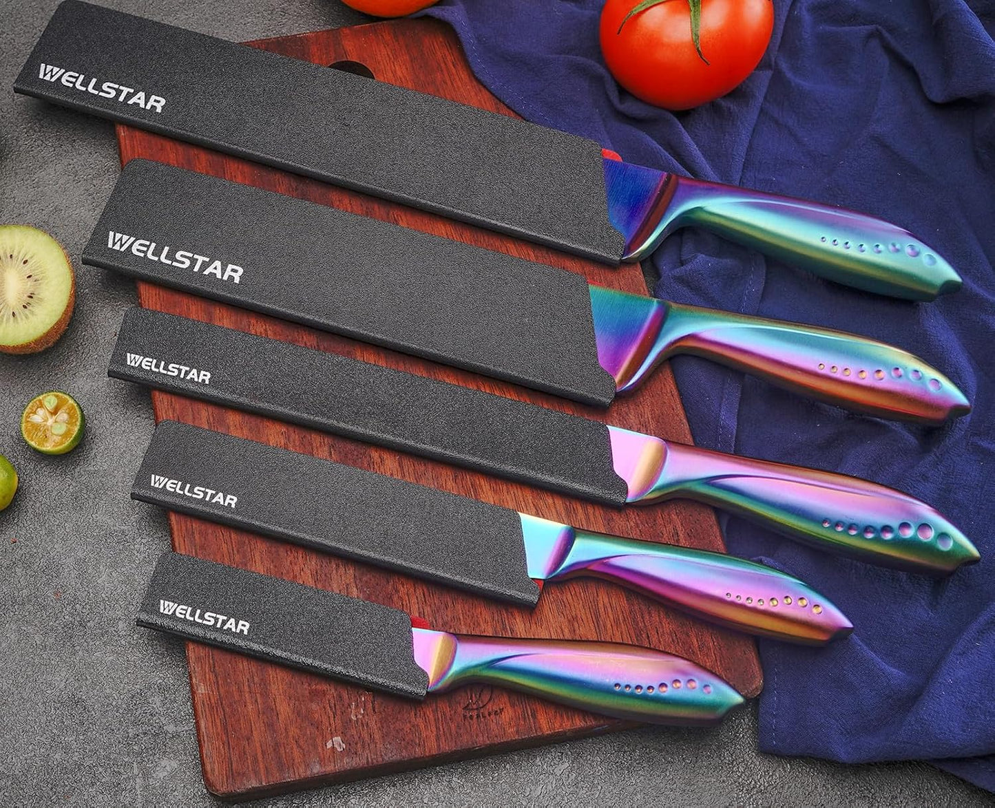 Steak Knife Edge Guards Set, 8 Piece Universal Blade Covers, BPA Free ABS Protective Blade Sheaths, Non-Scratch Felt Lining Kitchen Utility or Steak Knives Covers (Knives not included)