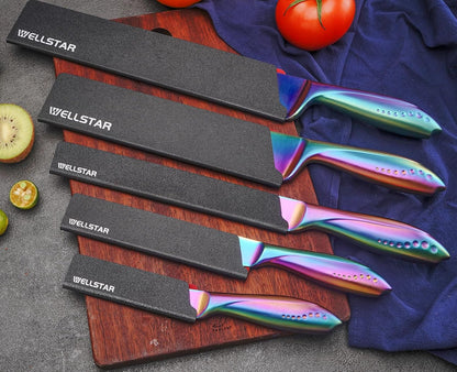 Steak Knife Edge Guards Set, 8 Piece Universal Blade Covers, BPA Free ABS Protective Blade Sheaths, Non-Scratch Felt Lining Kitchen Utility or Steak Knives Covers (Knives not included)