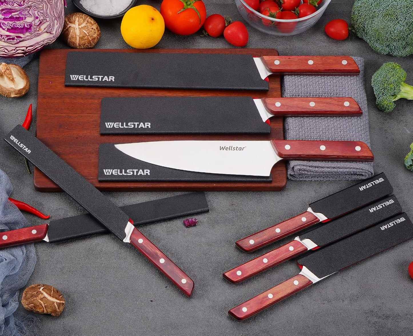 Steak Knife Edge Guards Set, 8 Piece Universal Blade Covers, BPA Free ABS Protective Blade Sheaths, Non-Scratch Felt Lining Kitchen Utility or Steak Knives Covers (Knives not included)