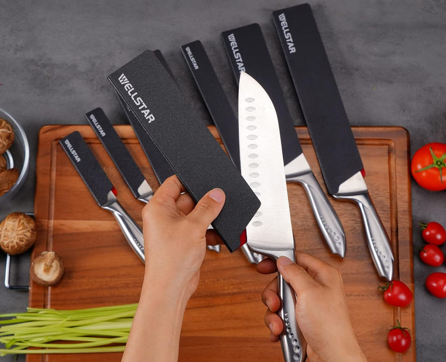 Steak Knife Edge Guards Set, 8 Piece Universal Blade Covers, BPA Free ABS Protective Blade Sheaths, Non-Scratch Felt Lining Kitchen Utility or Steak Knives Covers (Knives not included)