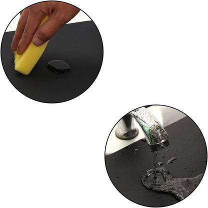 23.6'' by 15.7''Flexible Silicone Placemat Non Slip Waterproof Heat Resistant Dinner Table Black 1PCS