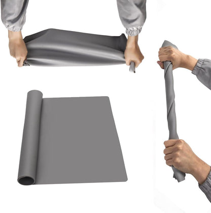 23.6'' by 15.7''Flexible Silicone Placemat Non Slip Waterproof Heat Resistant Dinner Table Black 1PCS