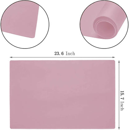 23.6'' by 15.7''Flexible Silicone Placemat Non Slip Waterproof Heat Resistant Dinner Table Black 1PCS