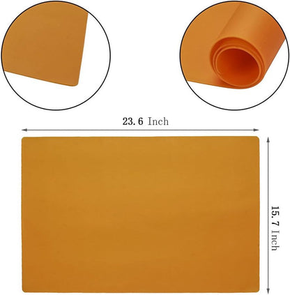 23.6'' by 15.7''Flexible Silicone Placemat Non Slip Waterproof Heat Resistant Dinner Table Black 1PCS