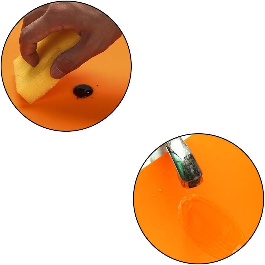 23.6'' by 15.7''Flexible Silicone Placemat Non Slip Waterproof Heat Resistant Dinner Table Black 1PCS