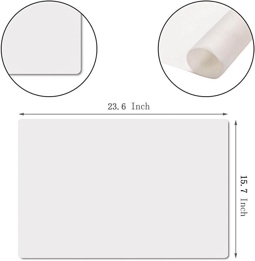 23.6'' by 15.7''Flexible Silicone Placemat Non Slip Waterproof Heat Resistant Dinner Table Black 1PCS